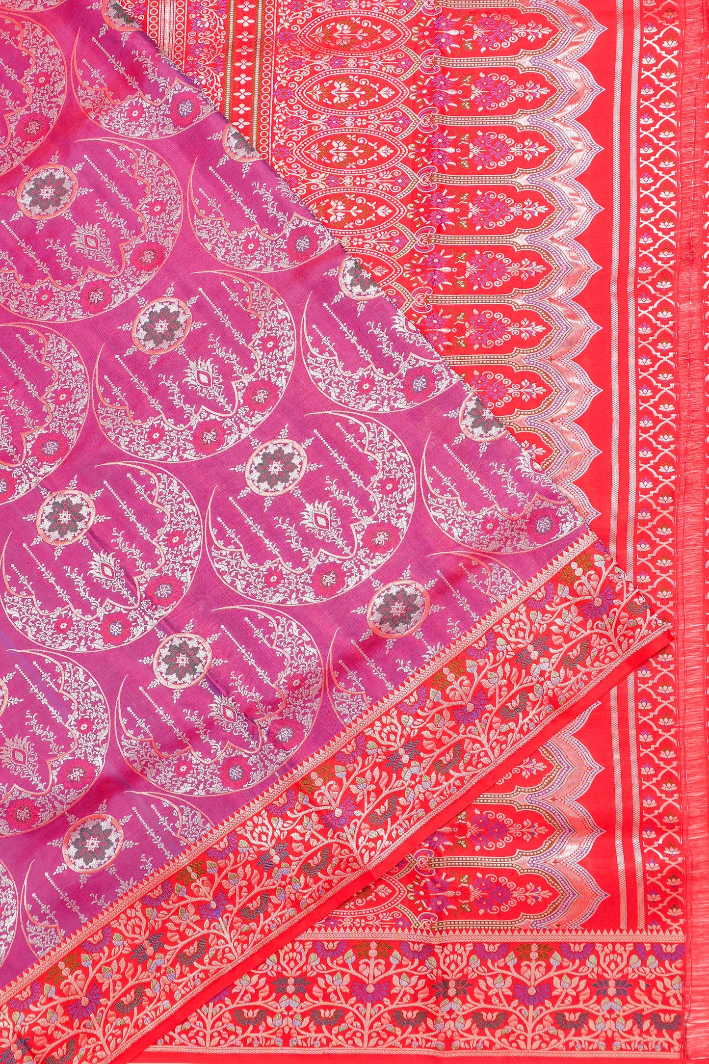 Kanchipuram Silk Brocade Pink Saree