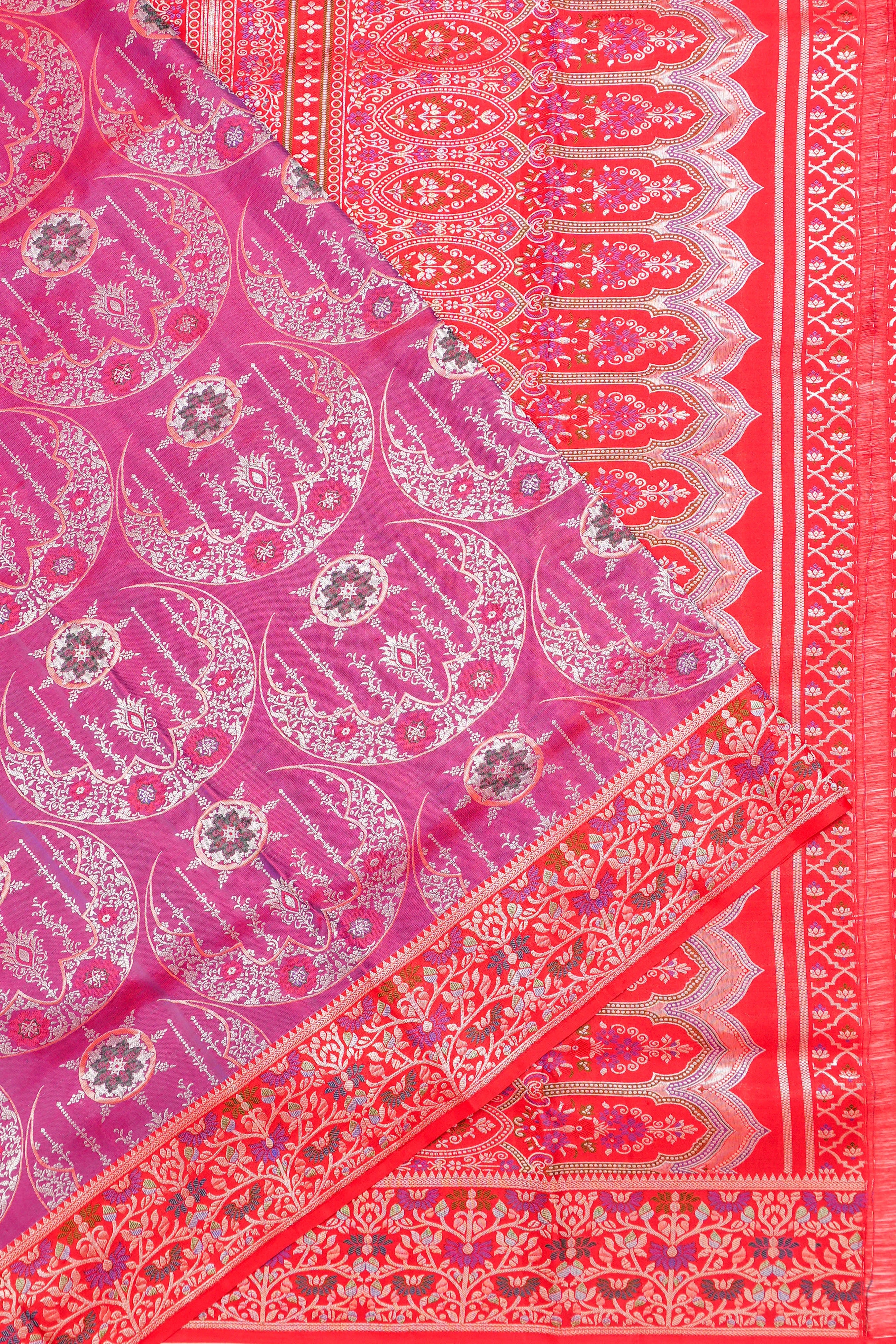 Kanchipuram Silk Brocade Pink Saree