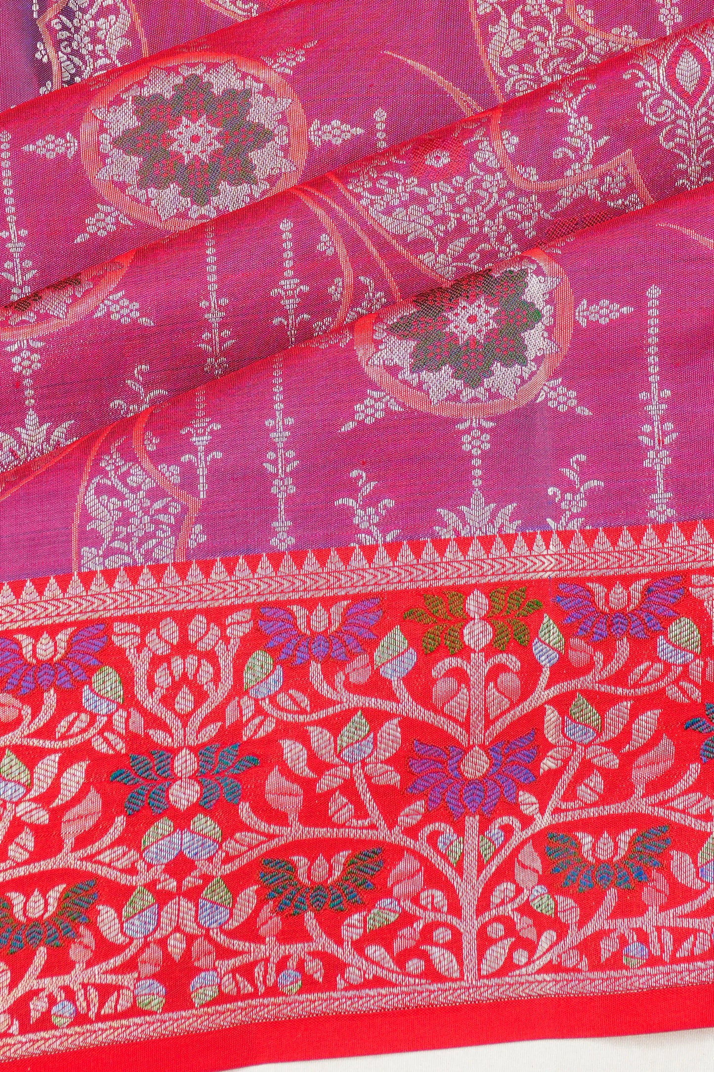 Kanchipuram Silk Brocade Pink Saree
