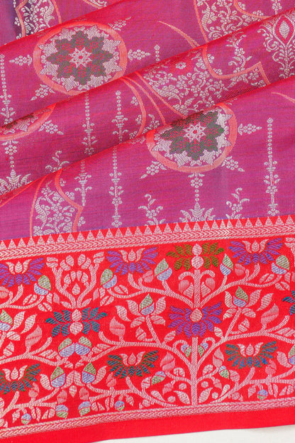 Kanchipuram Silk Brocade Pink Saree