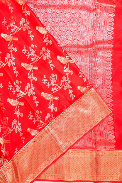 Kanchipuram Silk Jaal Red Saree
