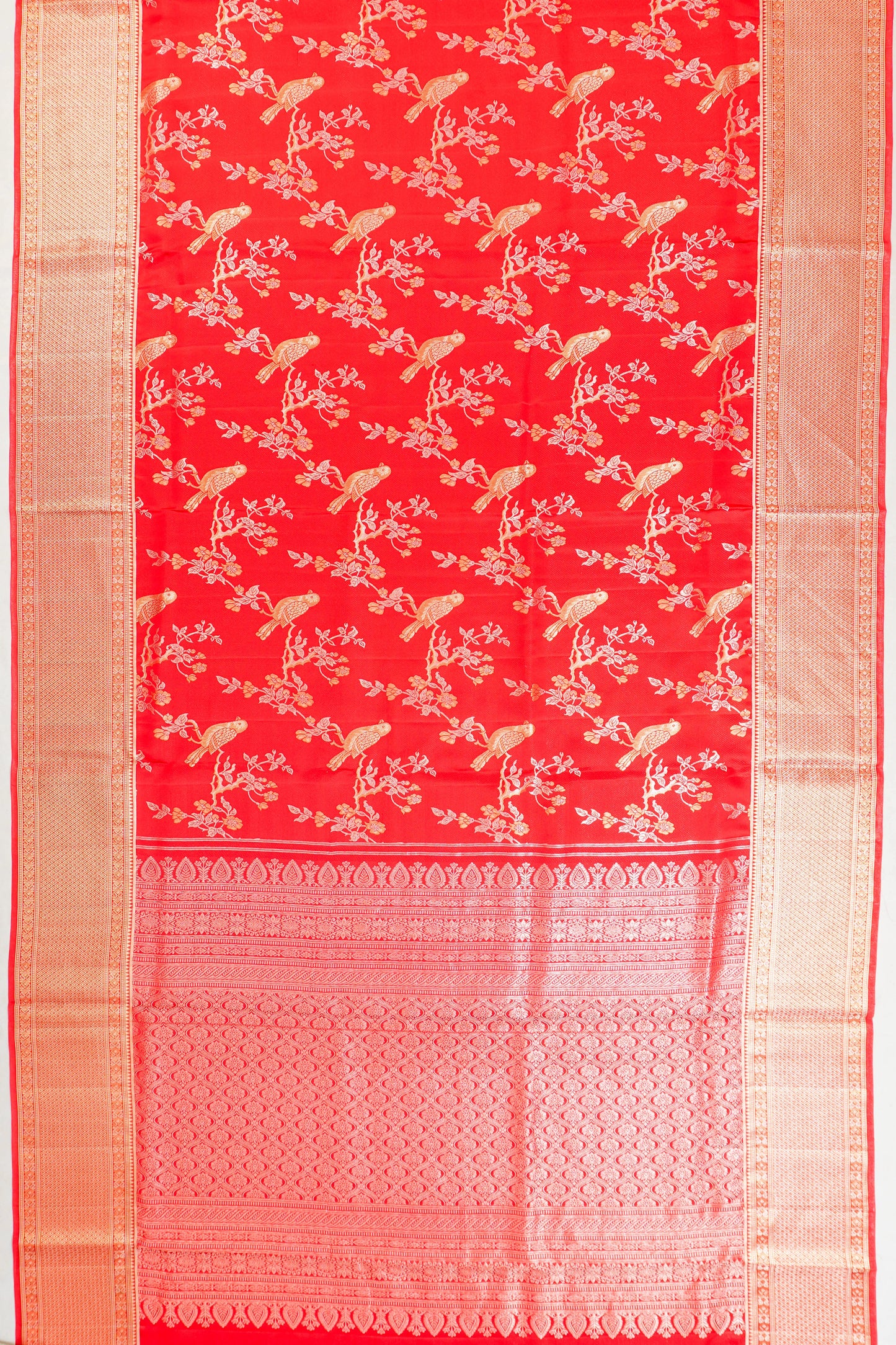 Kanchipuram Silk Jaal Red Saree