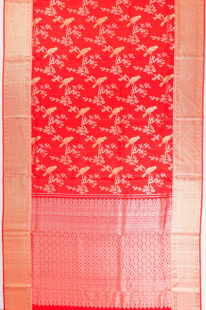 Kanchipuram Silk Jaal Red Saree