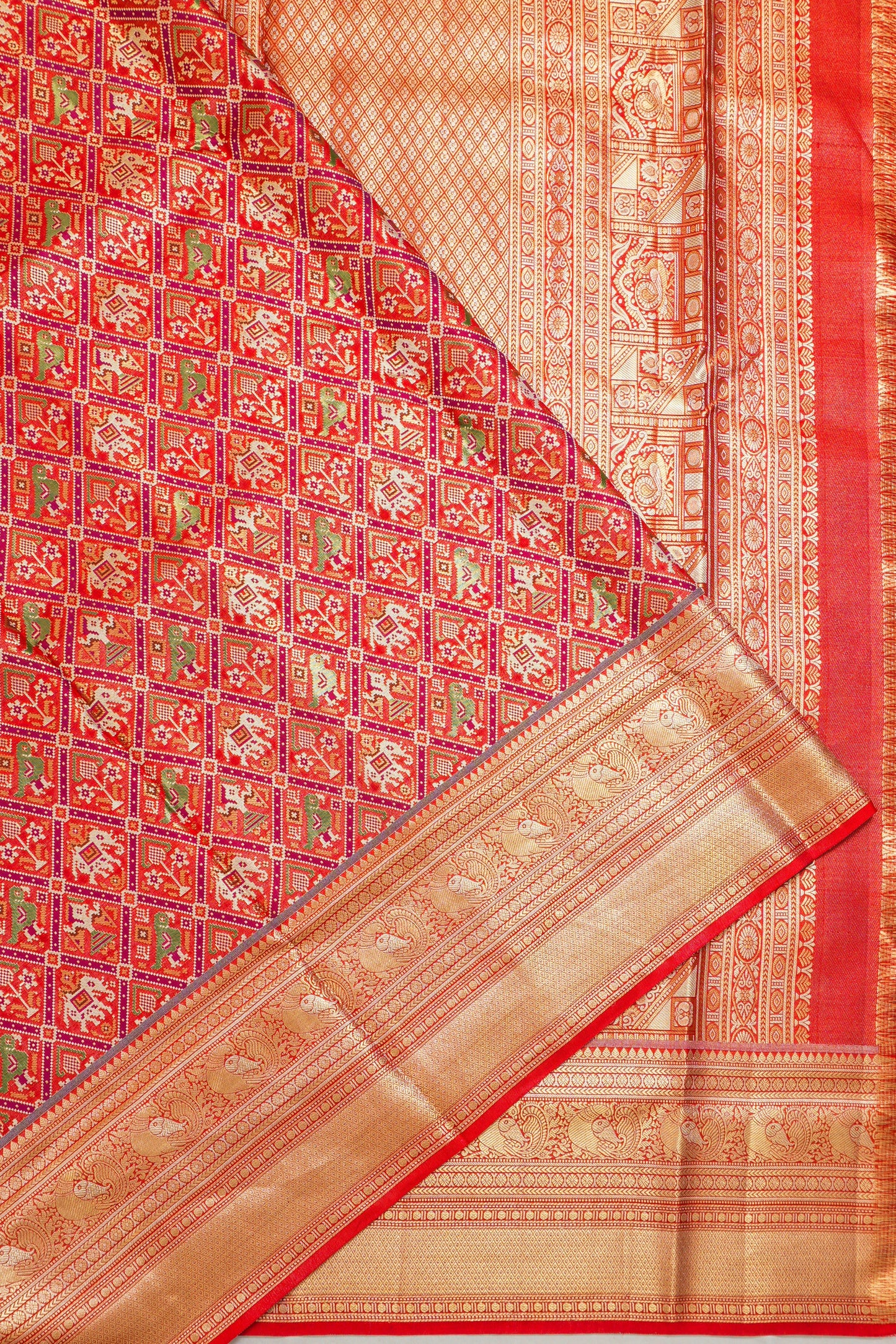 Kanchipuram Silk Brocade Red Saree