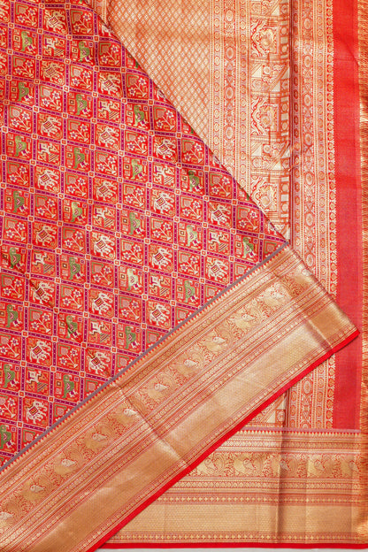 Kanchipuram Silk Brocade Red Saree