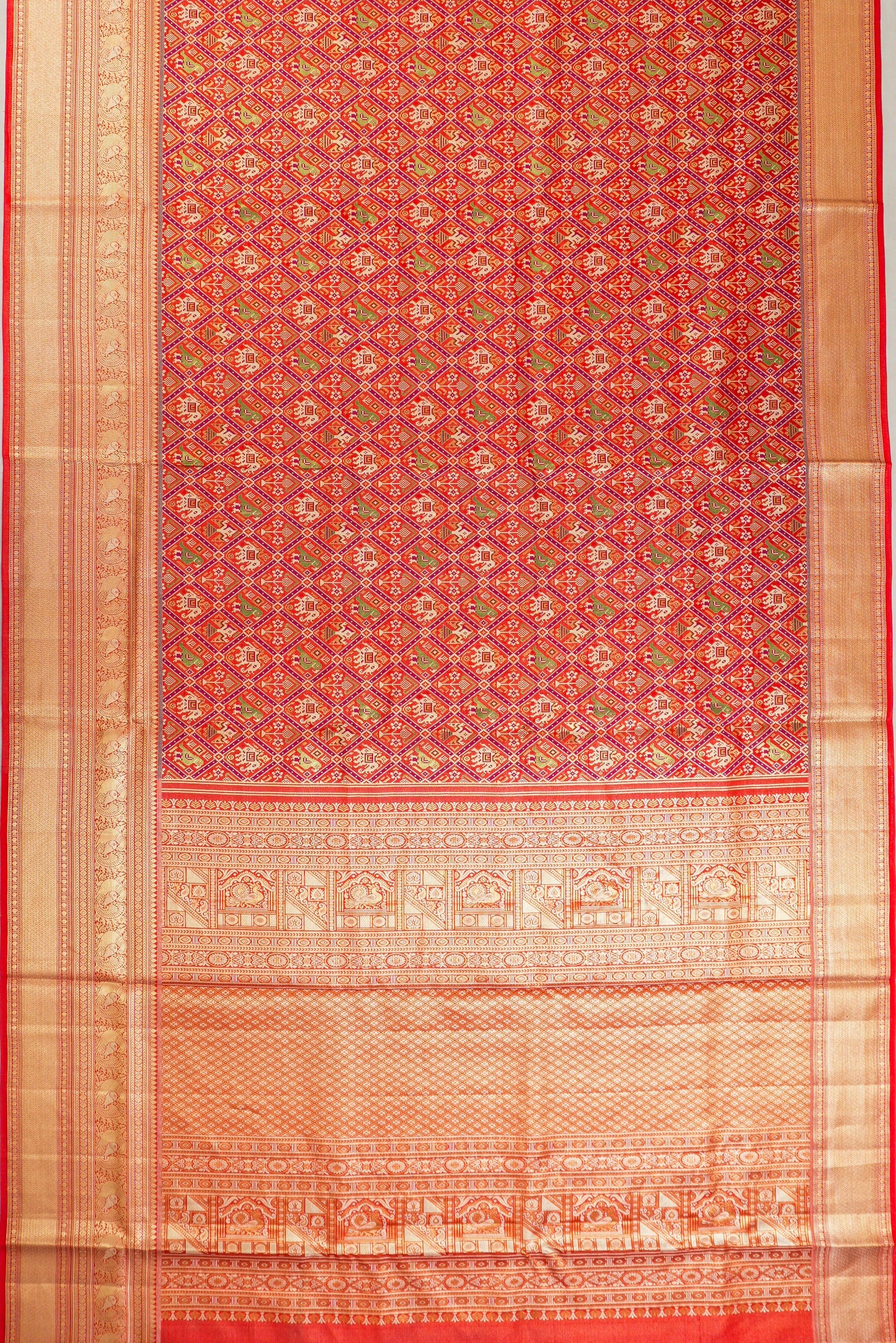Kanchipuram Silk Brocade Red Saree