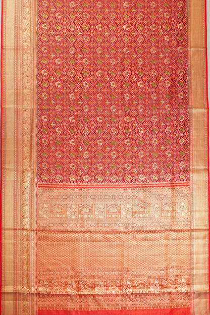 Kanchipuram Silk Brocade Red Saree