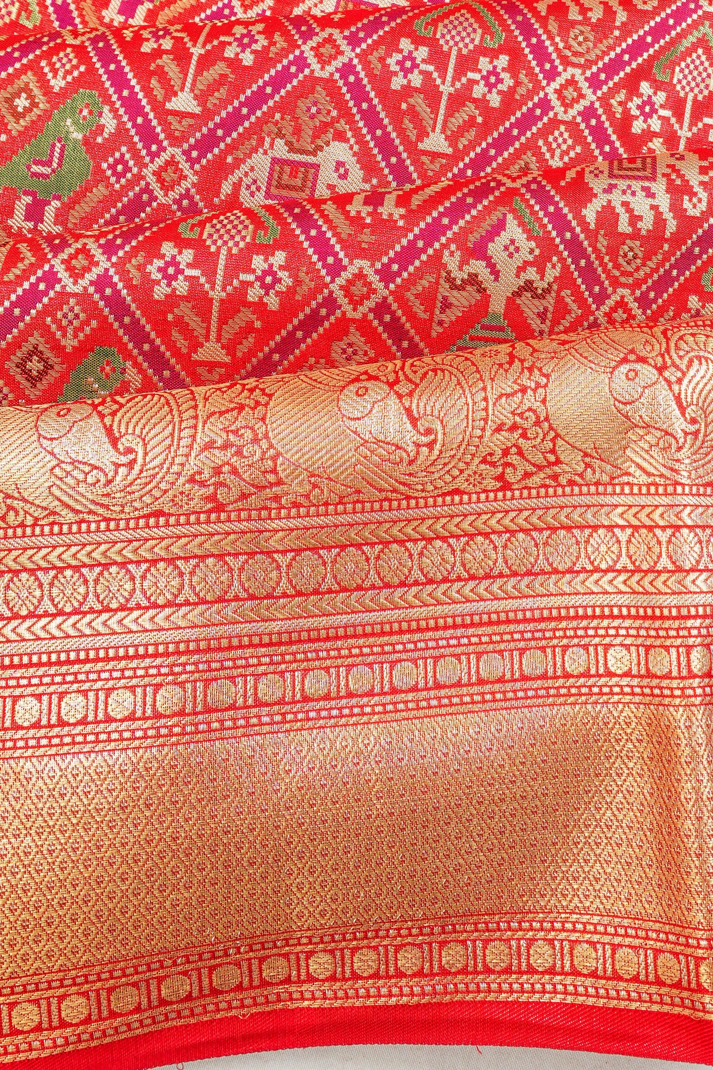 Kanchipuram Silk Brocade Red Saree
