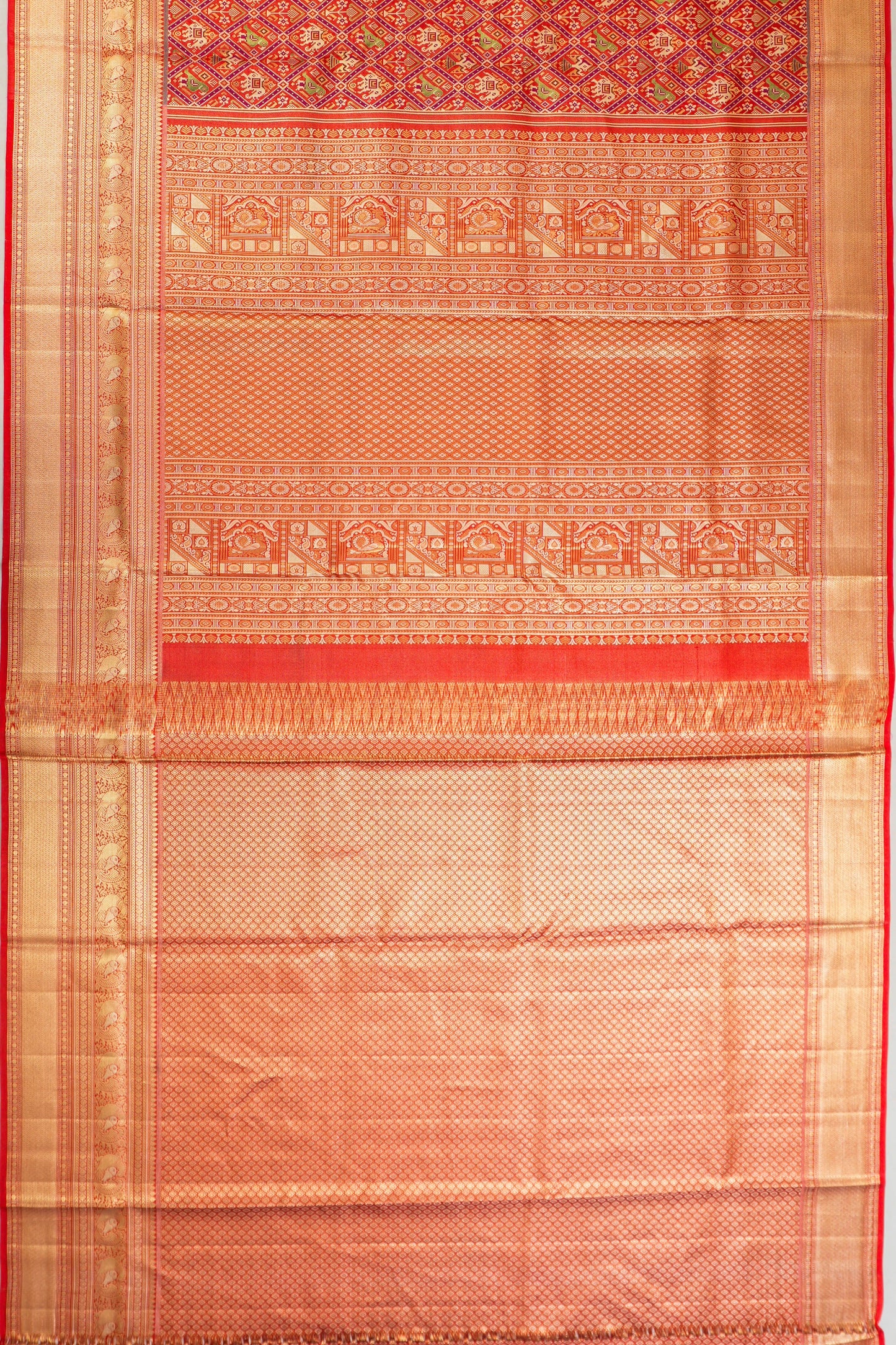 Kanchipuram Silk Brocade Red Saree