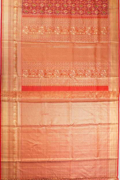 Kanchipuram Silk Brocade Red Saree