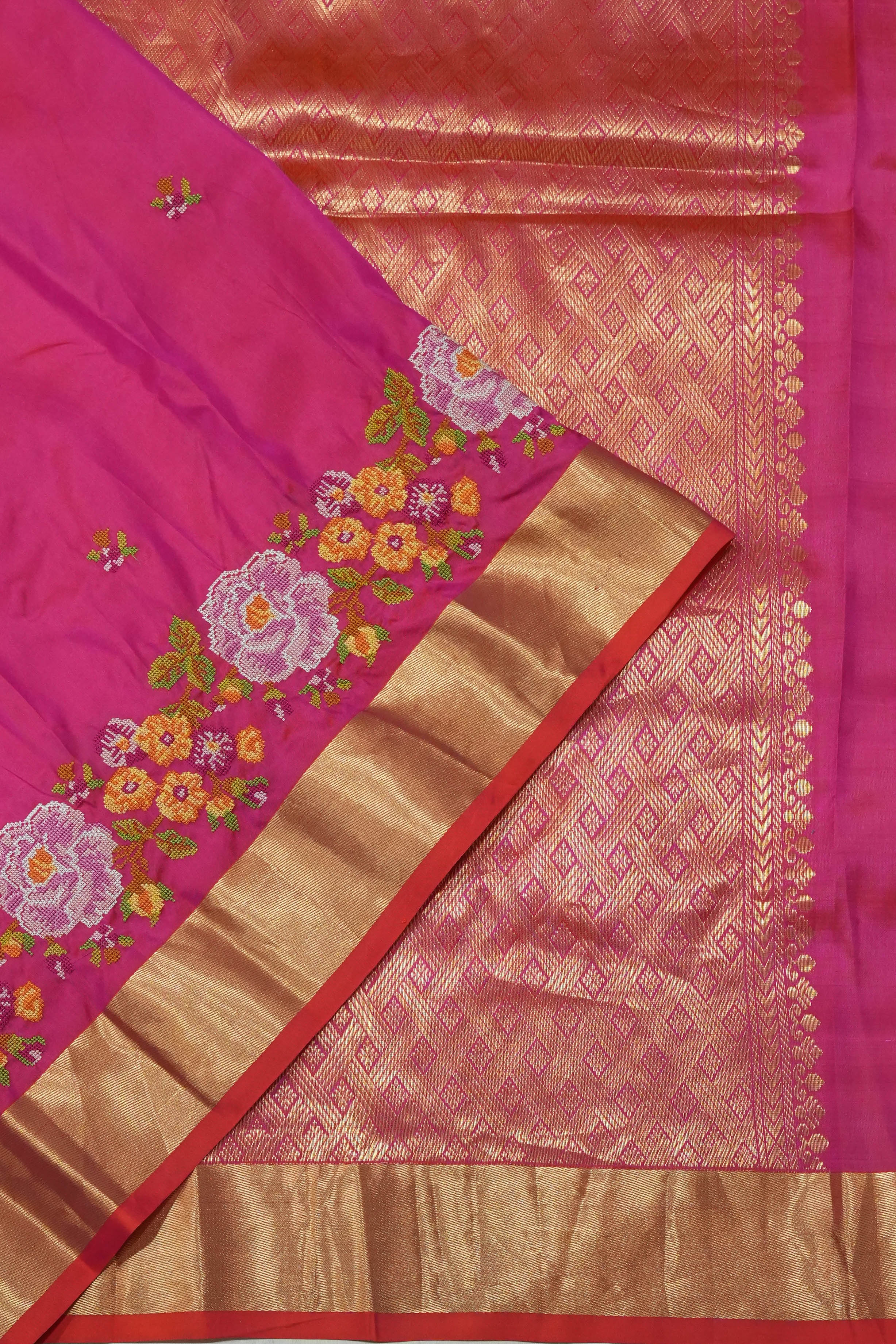 Taranga Kanchi Silk Embroidery Butta Pink Saree