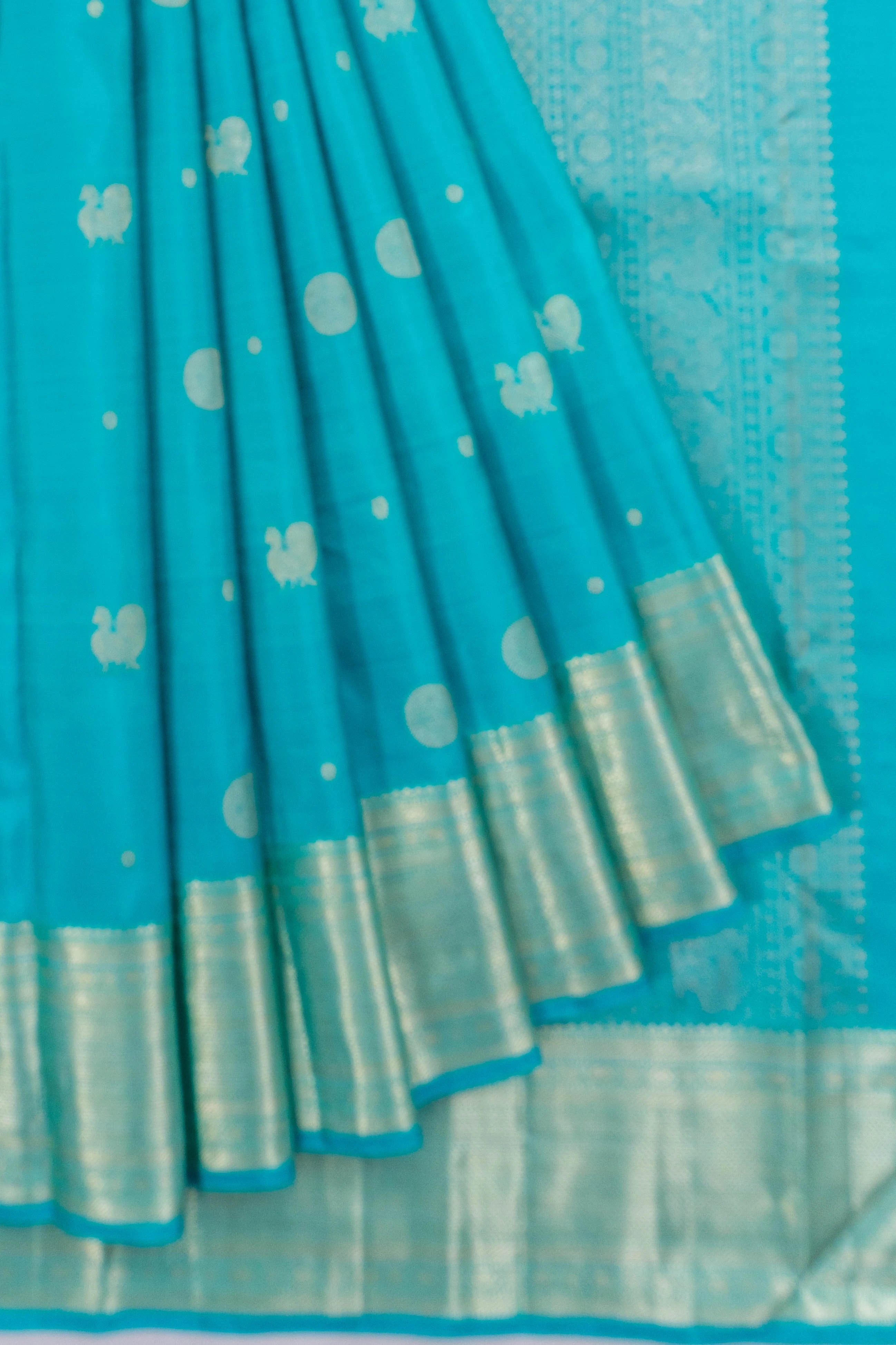 Kanchipuram Silk Butta Sky Blue Saree