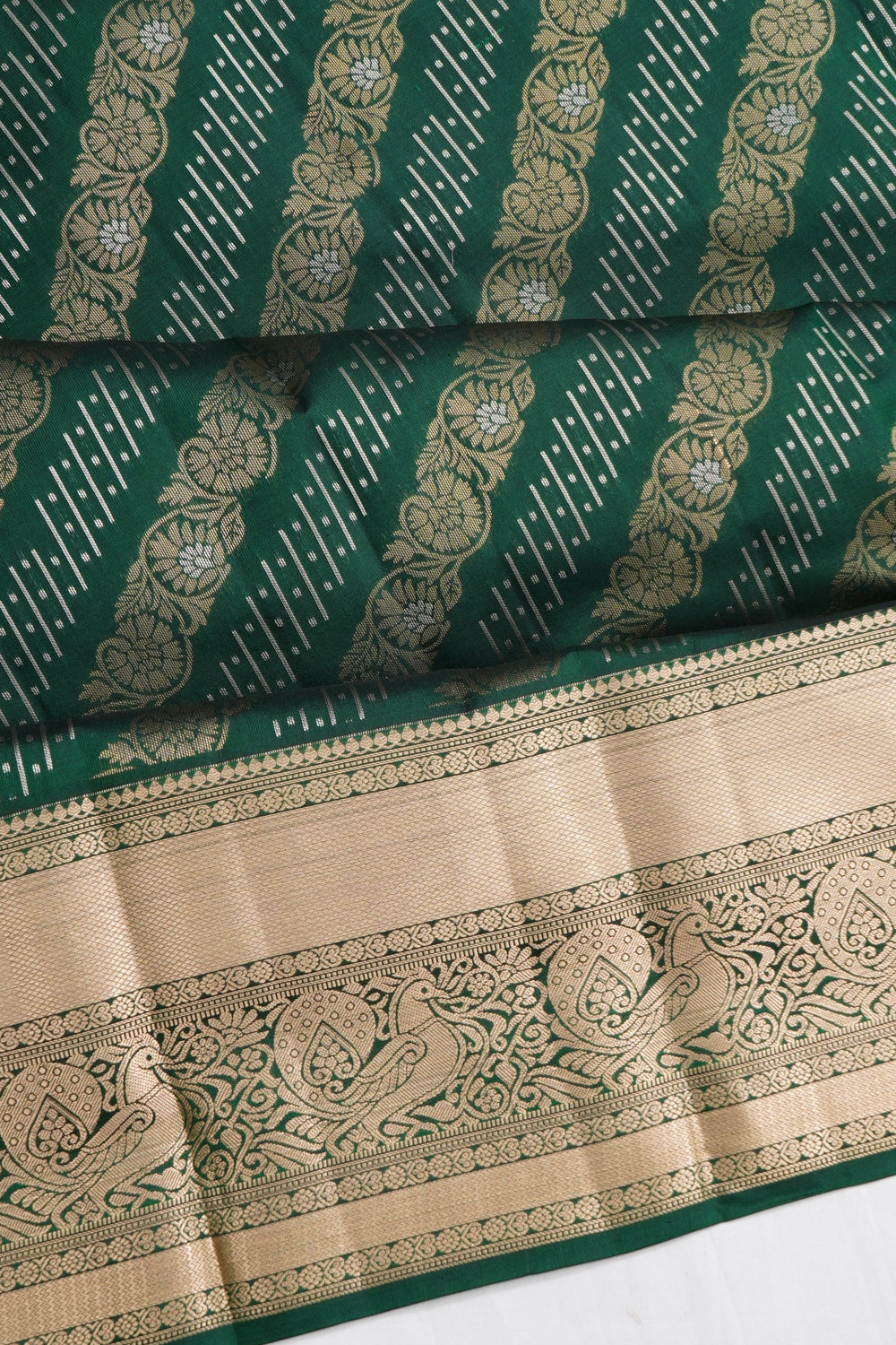 Coimbatore Soft Silk Brocade Green Saree