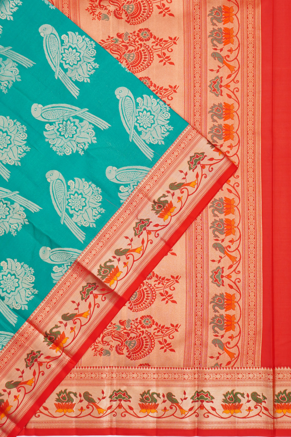 Coimbatore Soft Silk Butta Aqua Blue Saree
