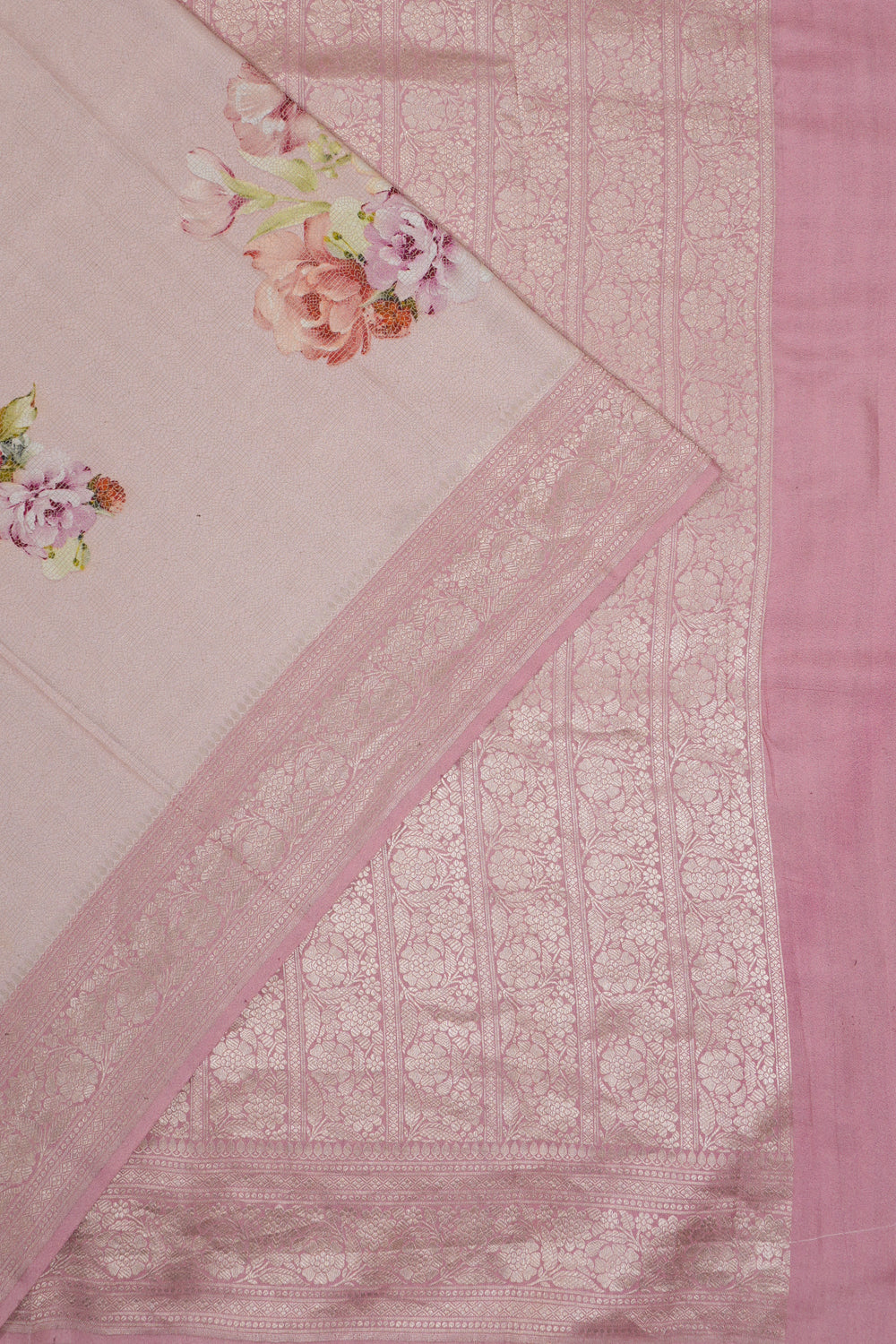 Vaanya Banaras Silk Brocade Pink Saree