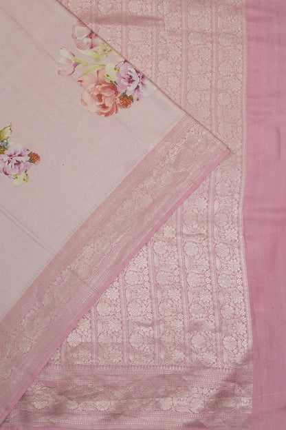 Vaanya Banaras Silk Brocade Pink Saree