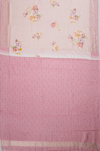 Vaanya Banaras Silk Brocade Pink Saree