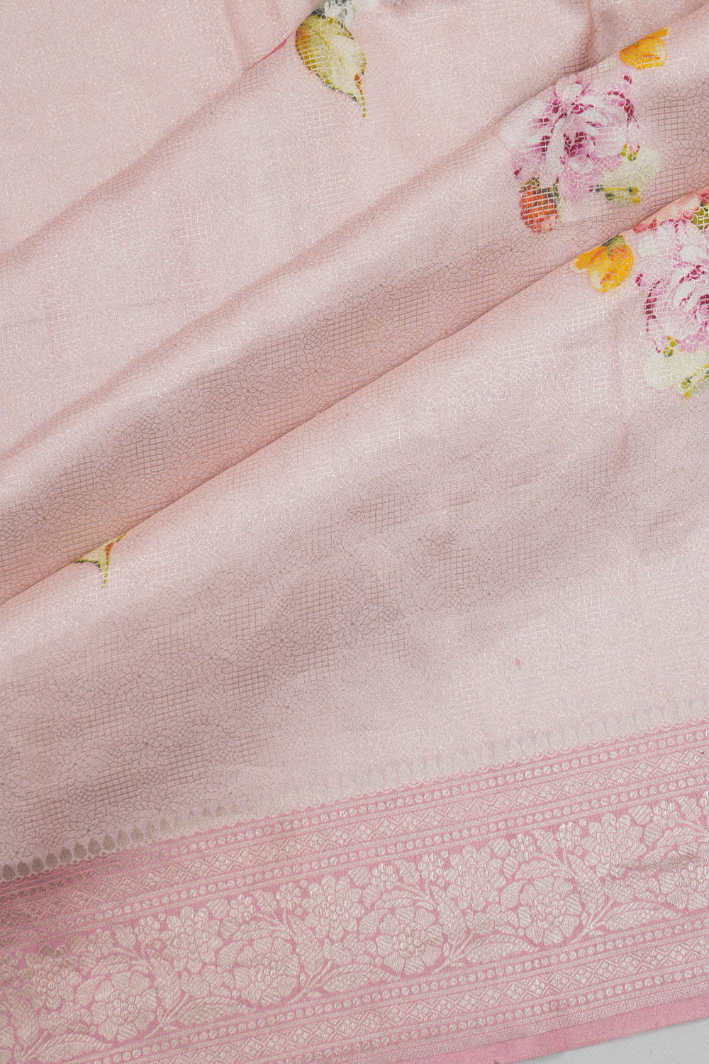 Vaanya Banaras Silk Brocade Pink Saree
