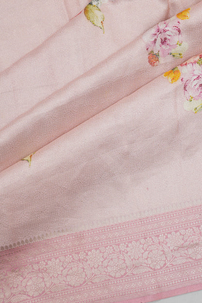 Vaanya Banaras Silk Brocade Pink Saree