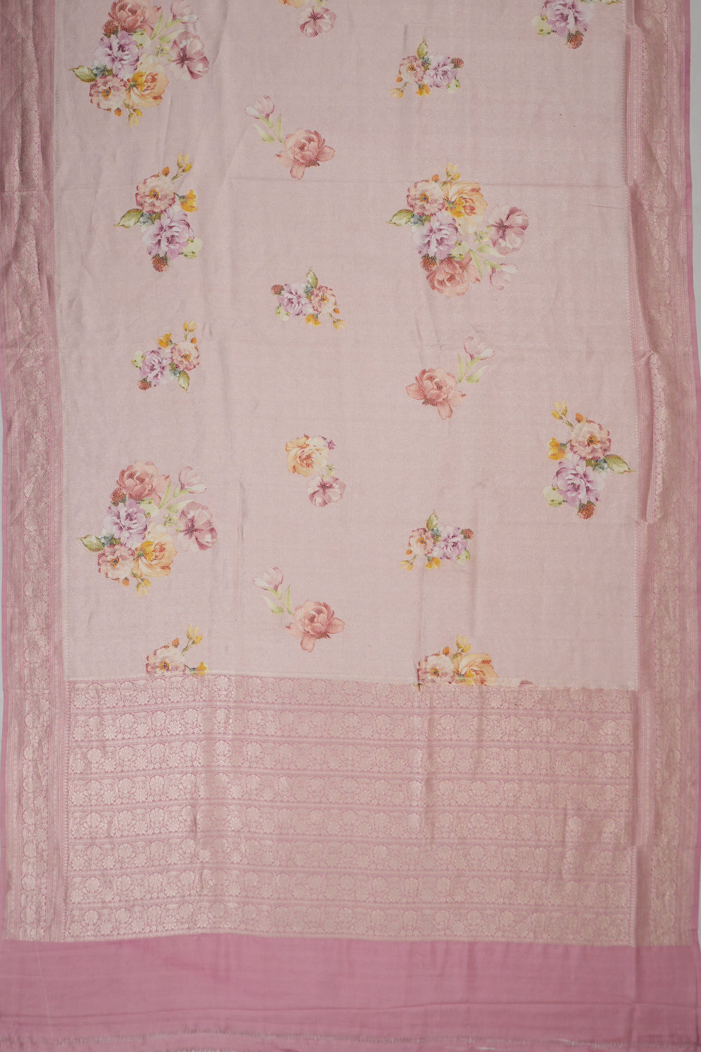 Vaanya Banaras Silk Brocade Pink Saree