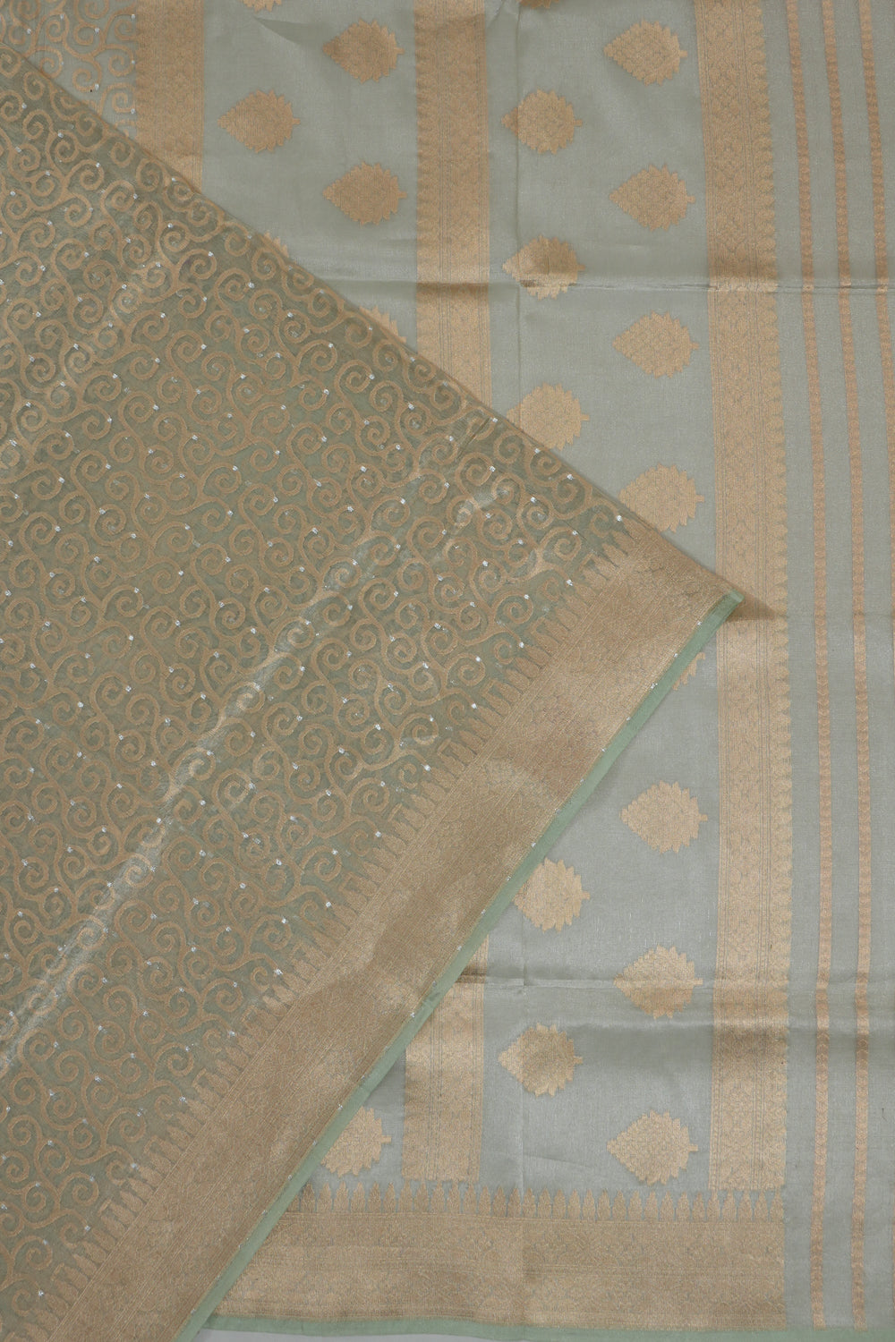 Vaanya Banaras Silk Brocade Sea Green Saree