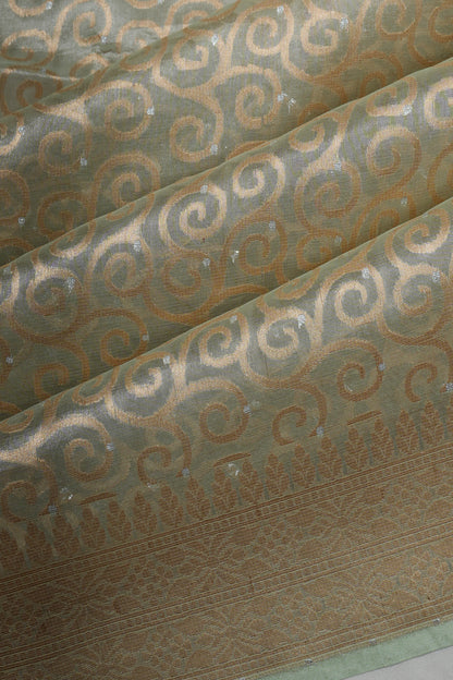 Vaanya Banaras Silk Brocade Sea Green Saree