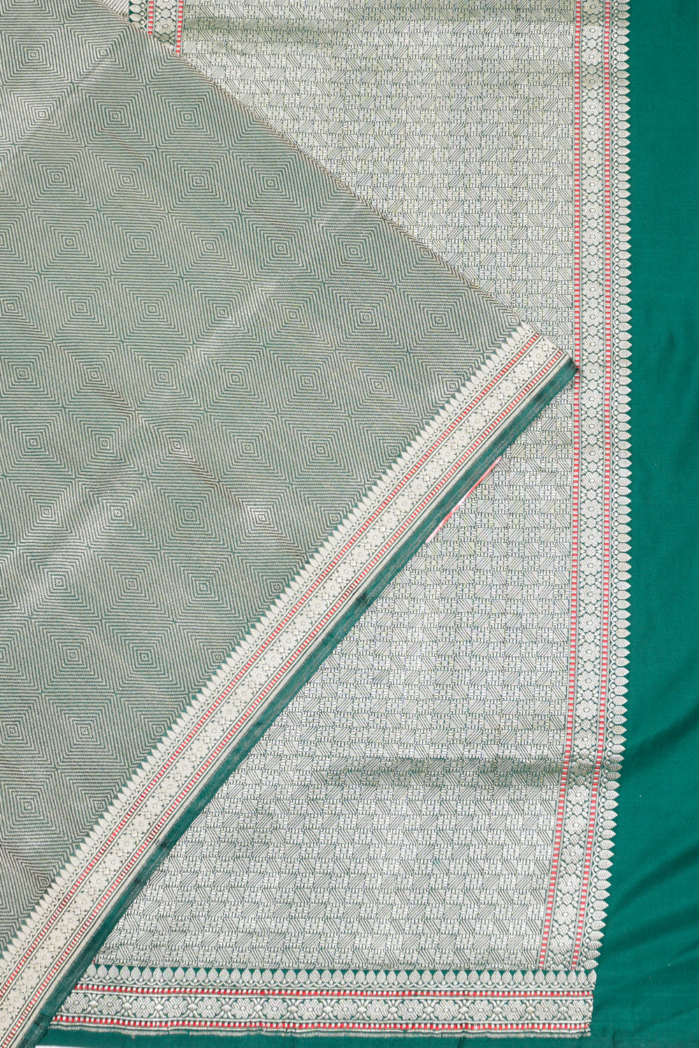 Vaanya Banaras Silk Brocade Green Saree