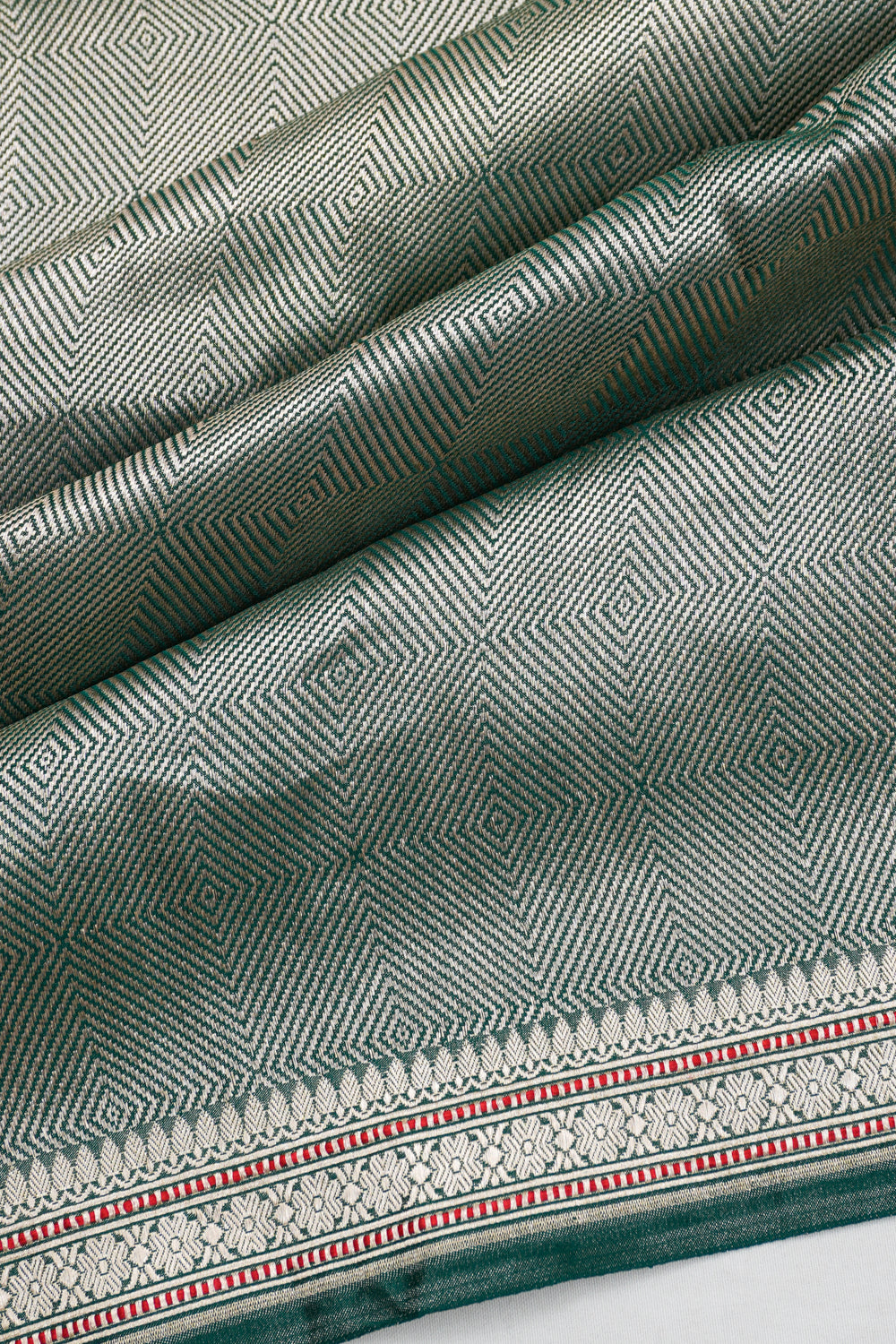Vaanya Banaras Silk Brocade Green Saree