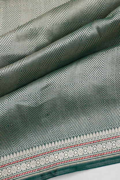 Vaanya Banaras Silk Brocade Green Saree