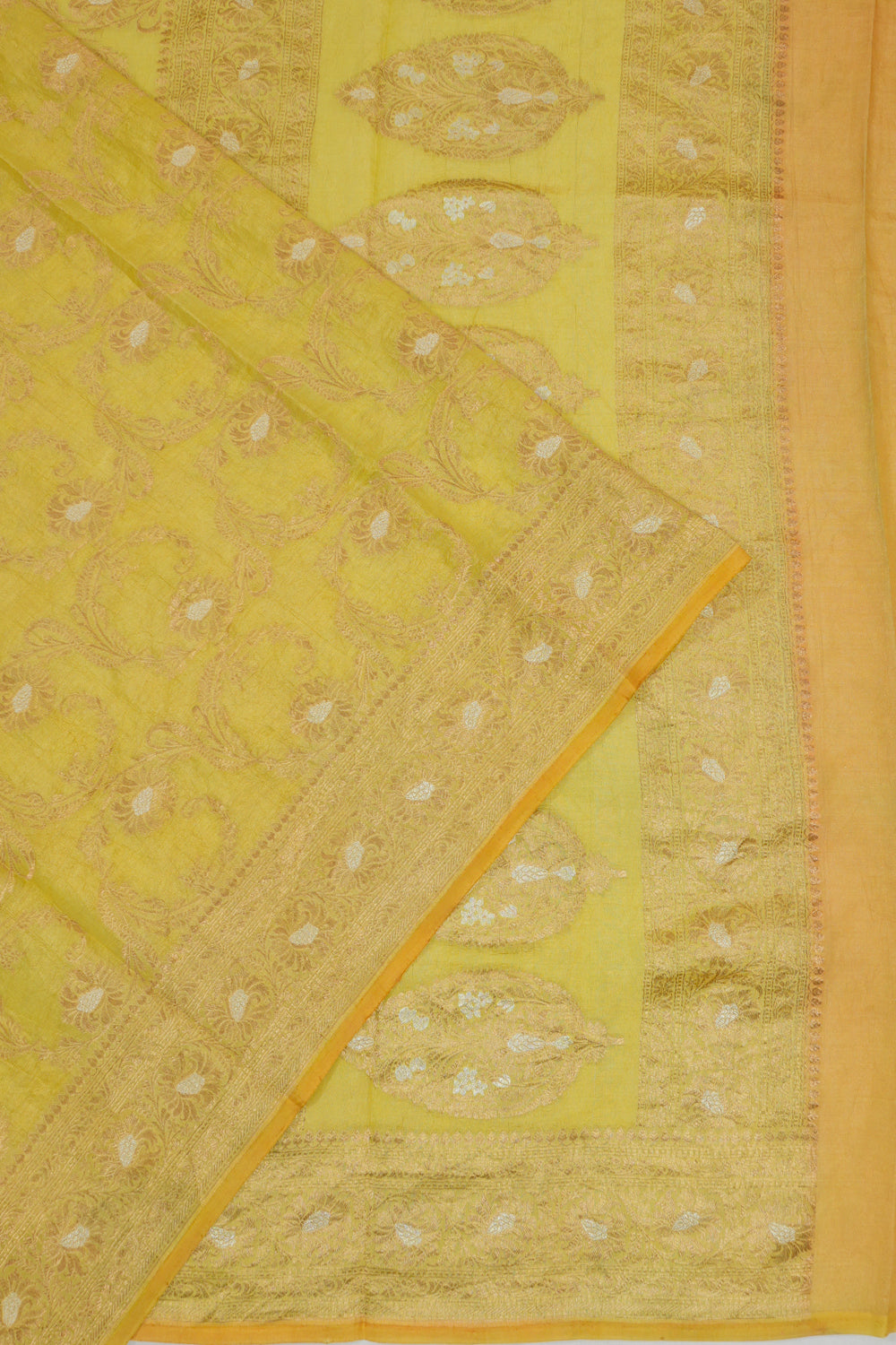 Vaanya Banaras Silk Brocade Yellow Saree