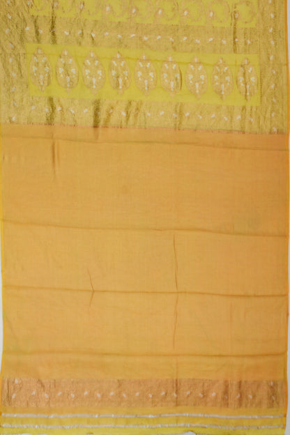 Vaanya Banaras Silk Brocade Yellow Saree