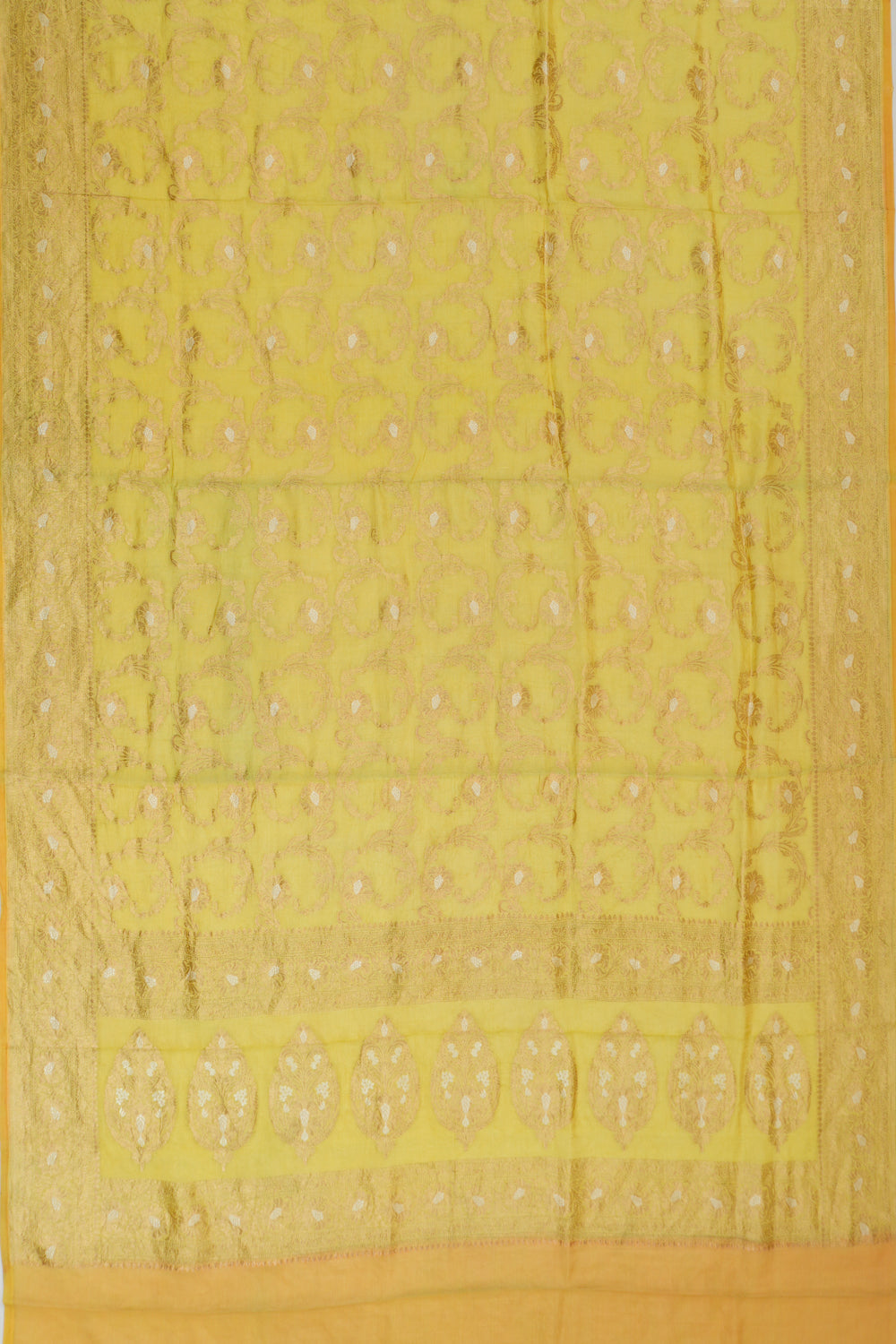 Vaanya Banaras Silk Brocade Yellow Saree