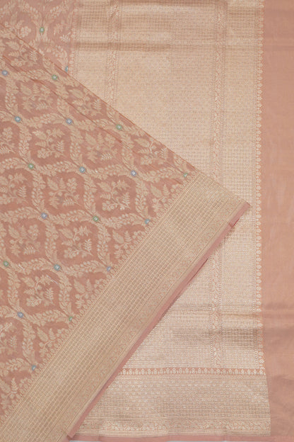 Vaanya Banaras Silk Brocade Peach Saree