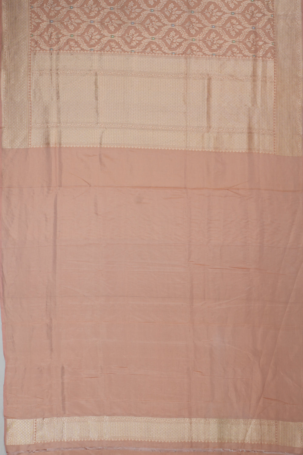Vaanya Banaras Silk Brocade Peach Saree