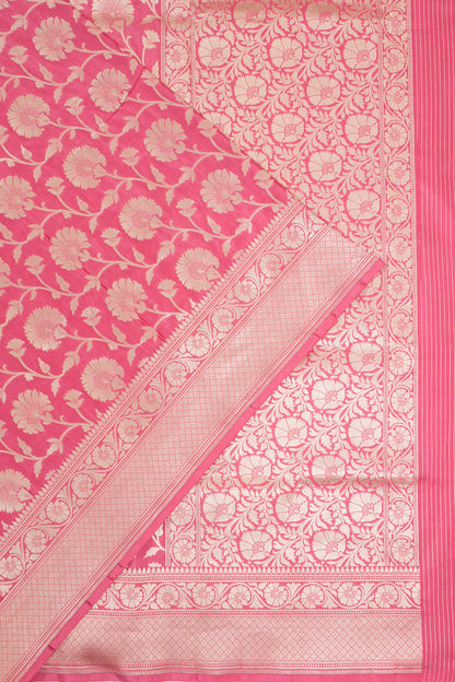 Vaanya Banaras Silk Brocade Pink Saree