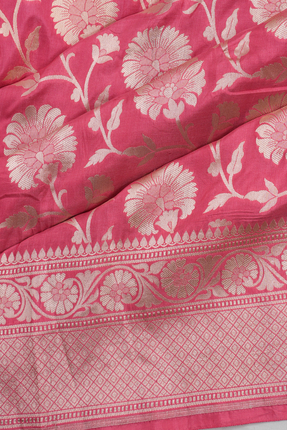 Vaanya Banaras Silk Brocade Pink Saree
