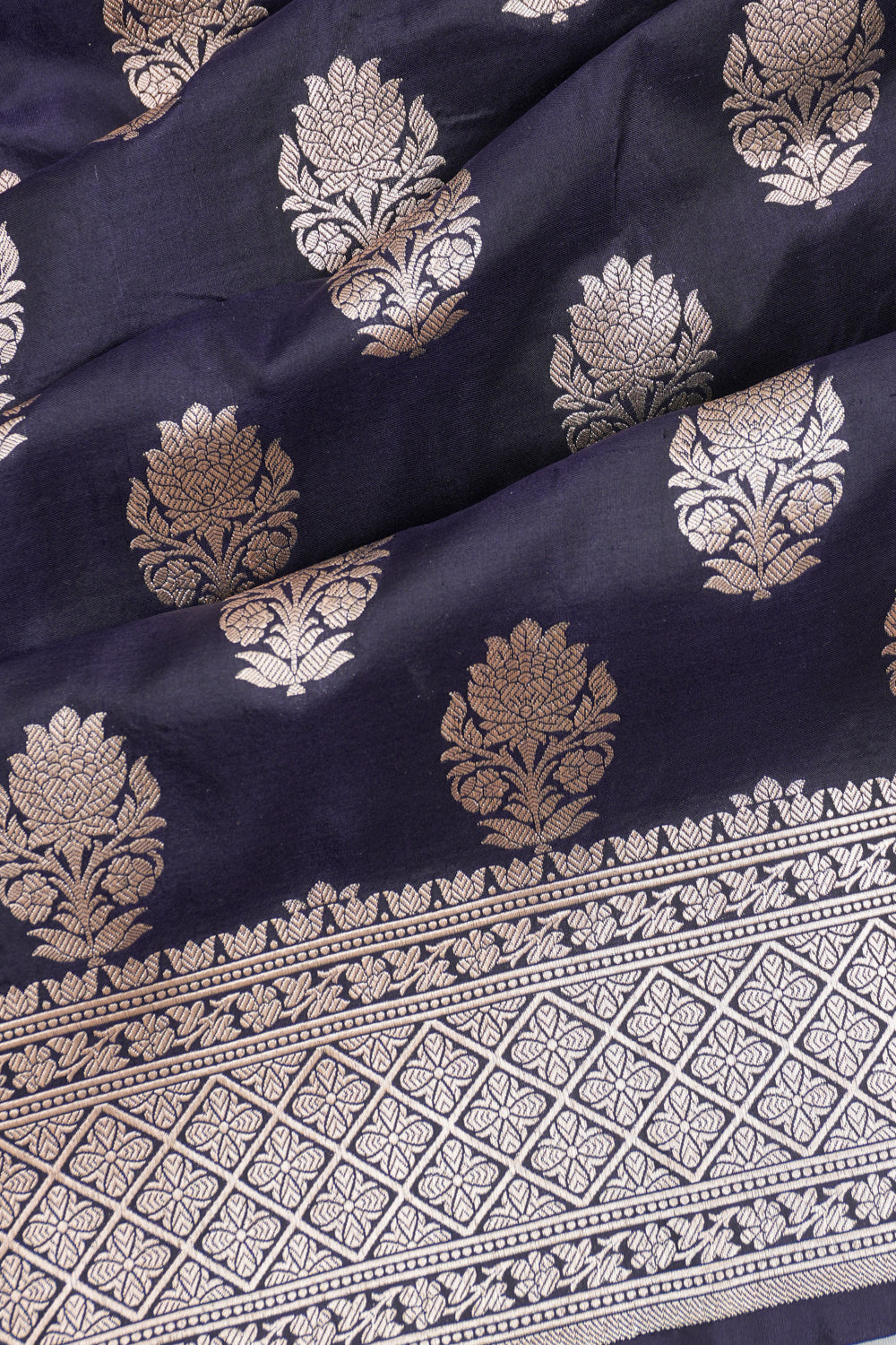 Vaanya Banaras Silk Butta Blue Saree