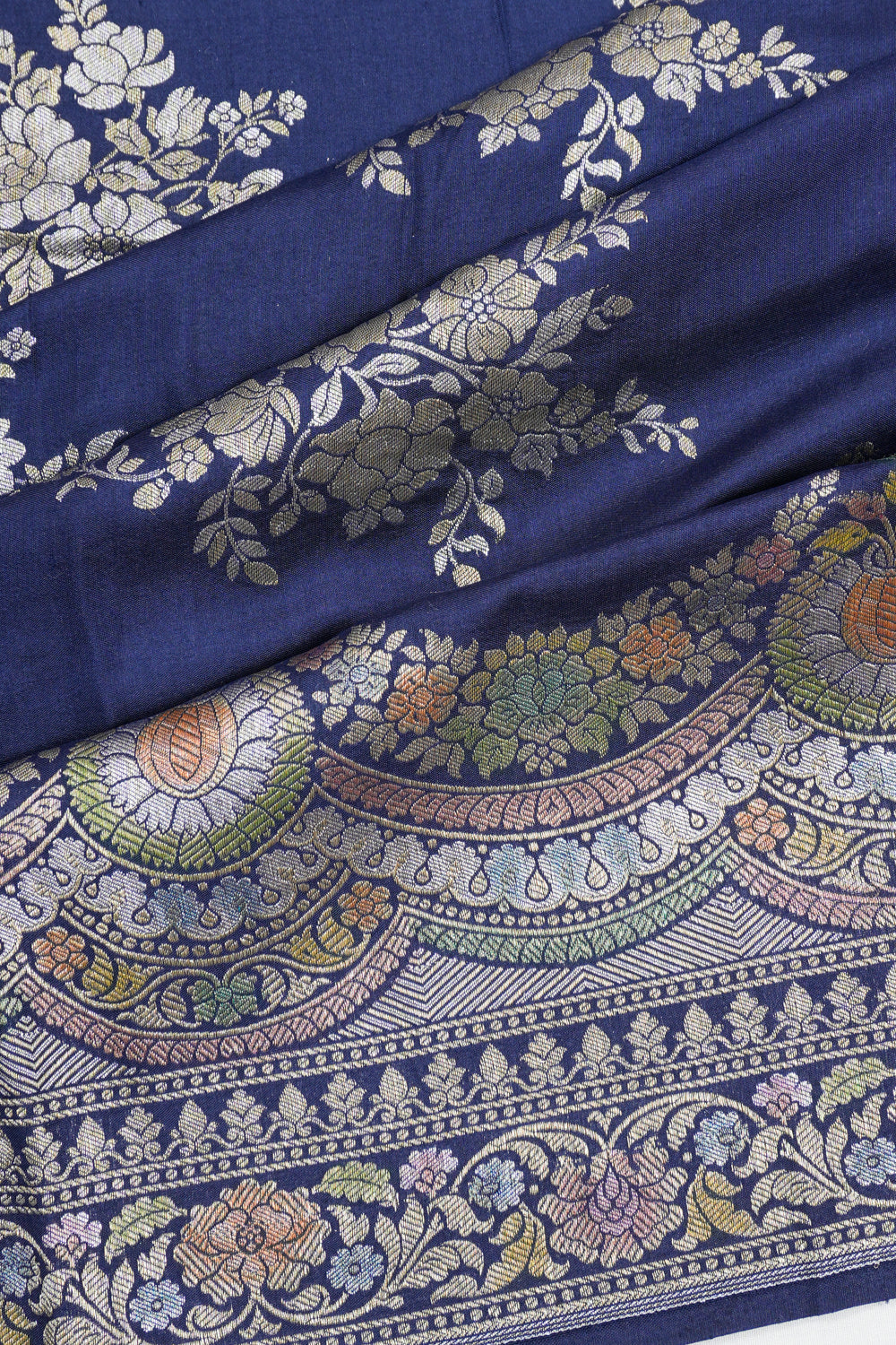 Vaanya Banaras Silk Butta Blue Saree