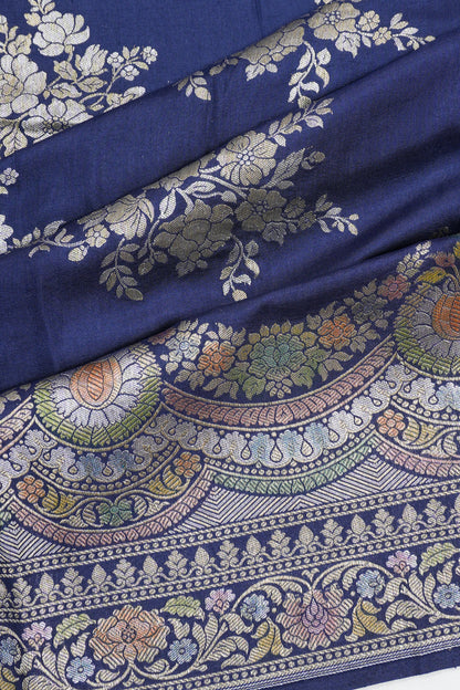 Vaanya Banaras Silk Butta Blue Saree