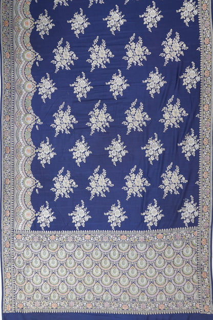 Vaanya Banaras Silk Butta Blue Saree
