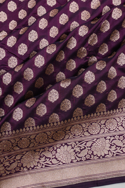 Vaanya Banaras Silk Brocade Purple Saree
