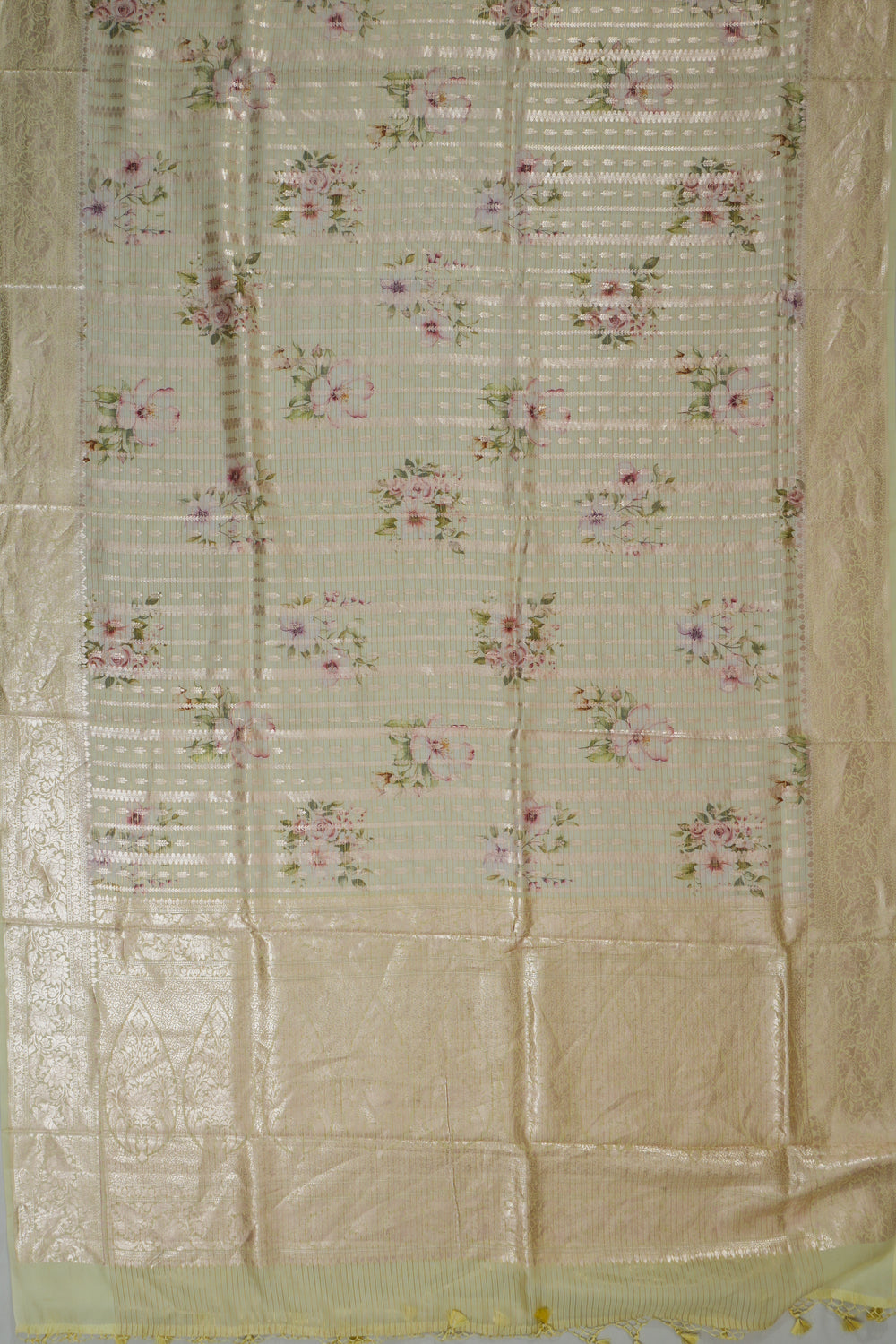 Vaanya Banaras Silk Brocade Light Green Saree