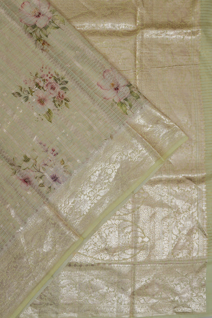 Vaanya Banaras Silk Brocade Light Green Saree