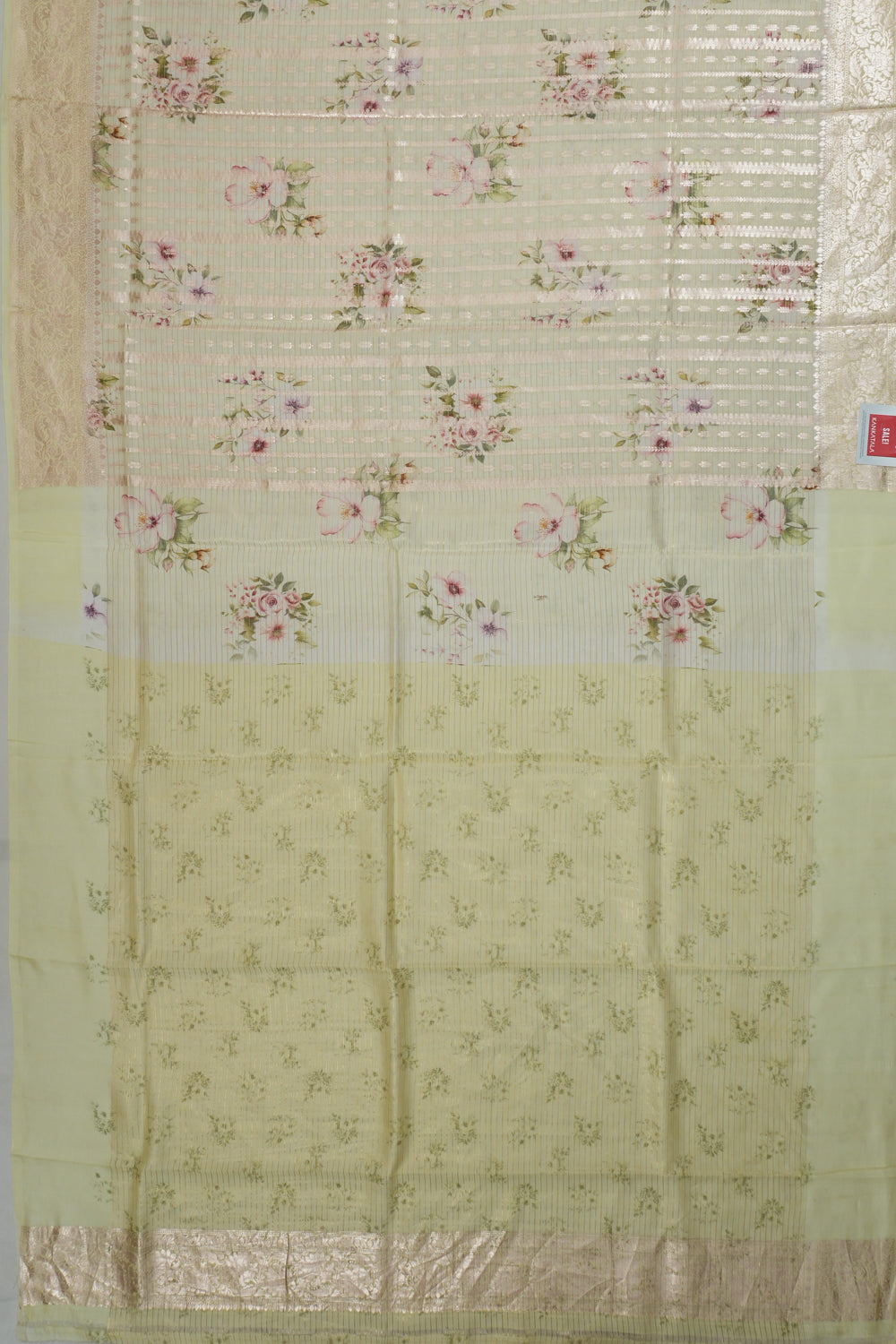 Vaanya Banaras Silk Brocade Light Green Saree
