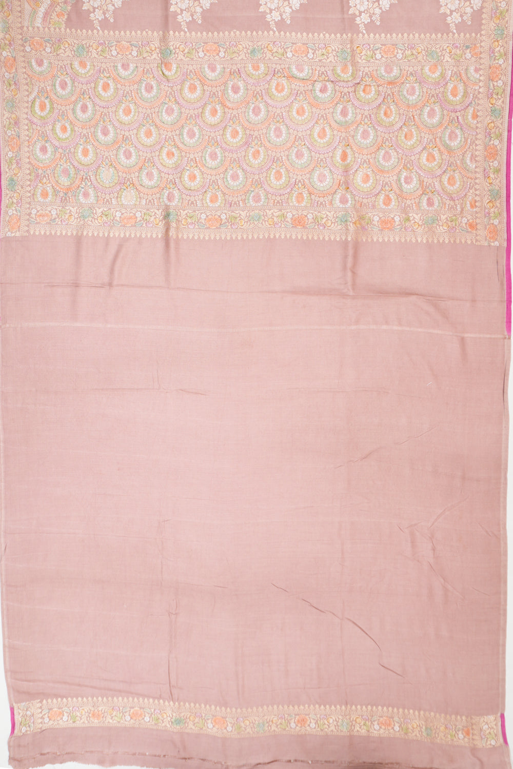 Vaanya Banaras Silk Brocade Pink Saree