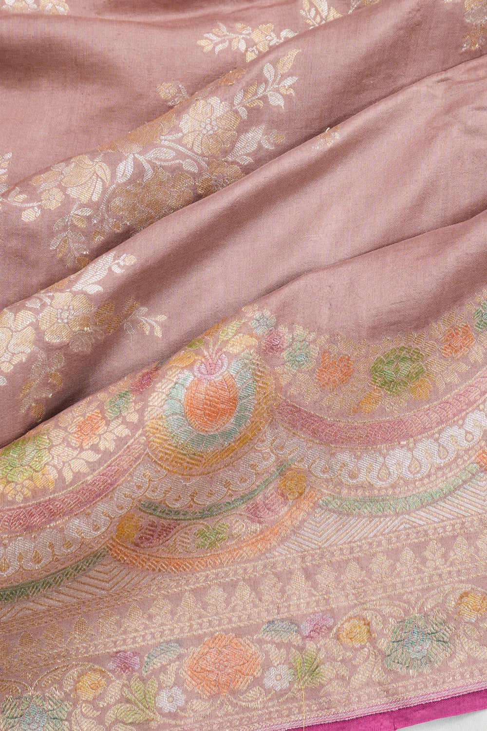 Vaanya Banaras Silk Brocade Pink Saree
