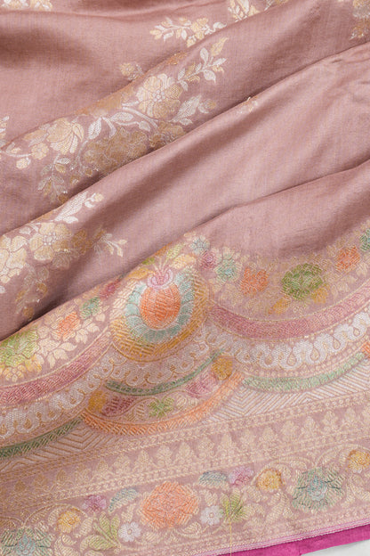 Vaanya Banaras Silk Brocade Pink Saree
