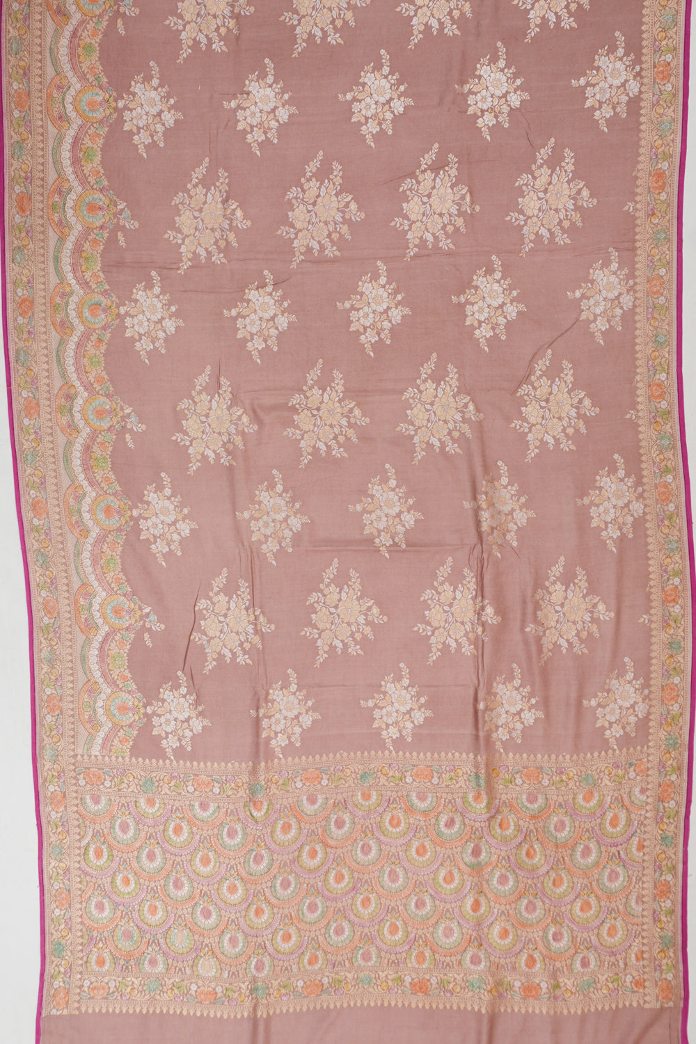 Vaanya Banaras Silk Brocade Pink Saree