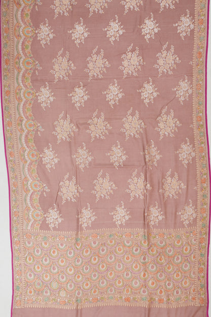 Vaanya Banaras Silk Brocade Pink Saree