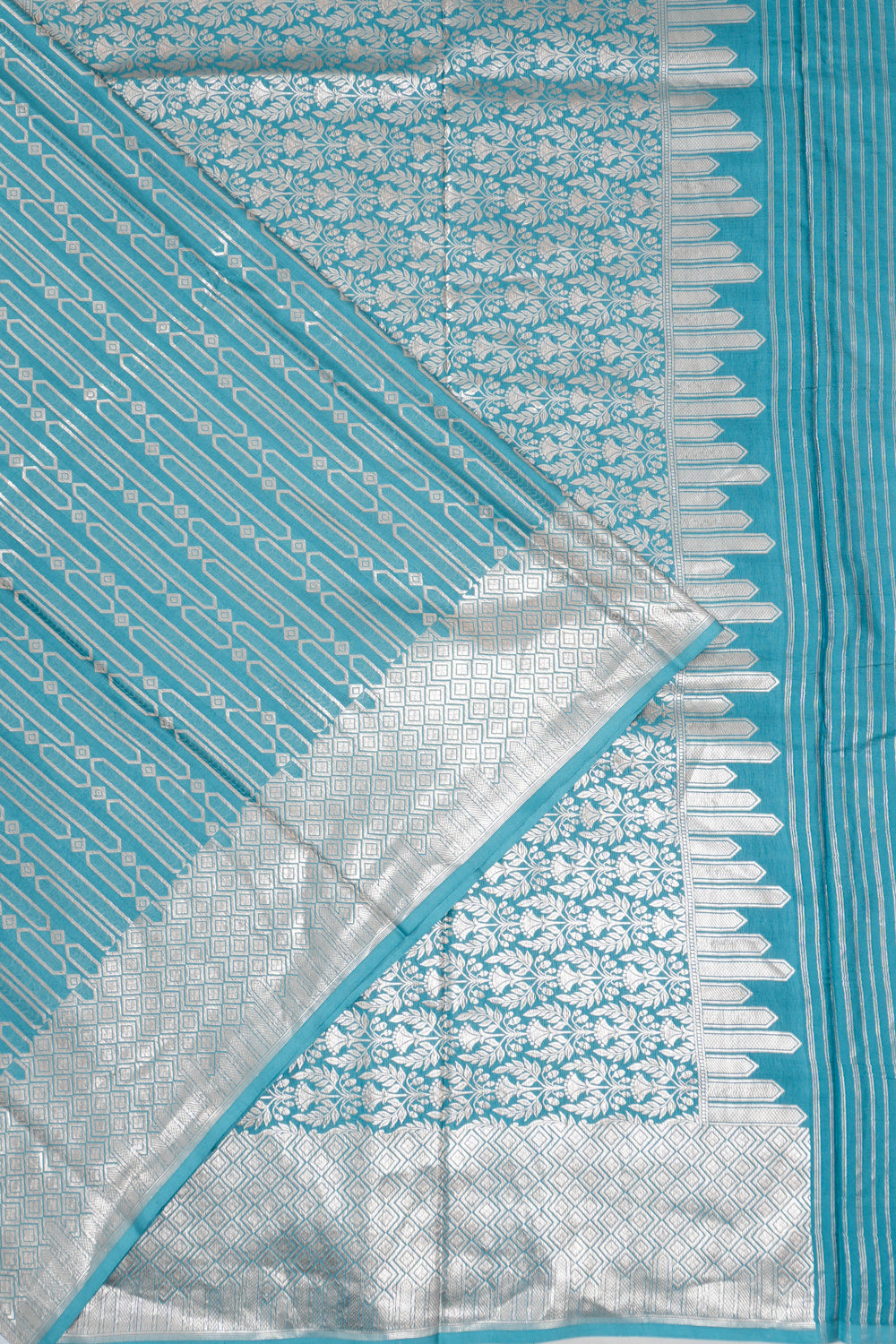 Vaanya Banaras Silk Brocade Blue Saree